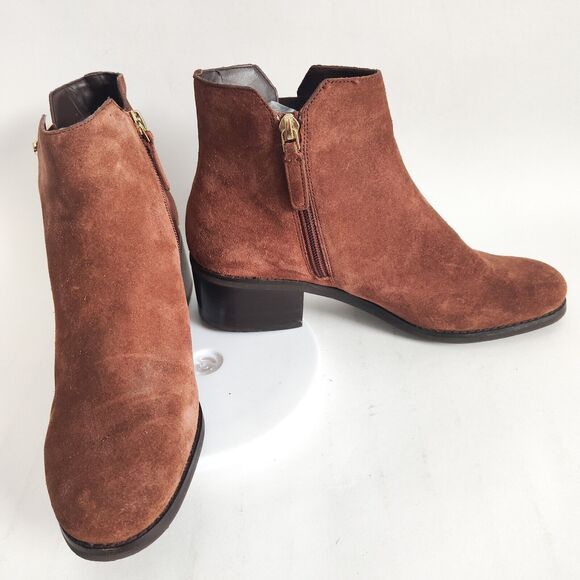 Cole Haan Boots Womens Haidyn Bootie Ankle ‎ Tobacco Brown Scotch Suede Size 7.5 - Picture 3 of 11